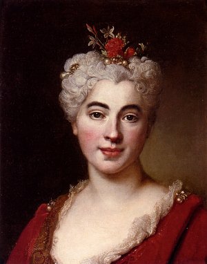 Portrait Of Elisabeth - Marguerite, The Artist's Daughter Oil painting by Nicolas De Largilliere