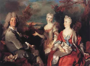 The Artist and His Family painting by Nicolas De Largilliere