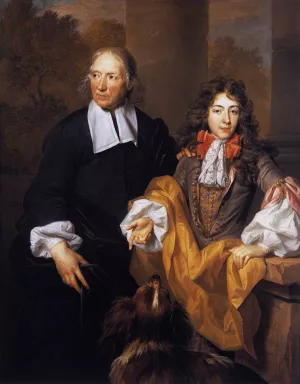 Tutor and Pupil by Nicolas De Largilliere Oil Painting