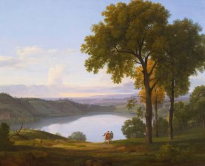 View Of Lake Nemi Oil painting by Nicolas-Didier Boguet