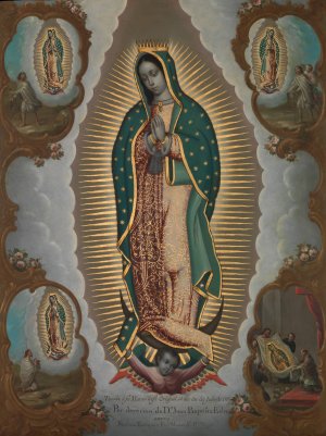 The Virgin of Guadalupe with the Four Apparitions by Nicolas Enriquez Oil Painting