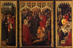 Resurrection Of Lazrus Triptych by Nicolas Froment - Oil Painting Reproduction