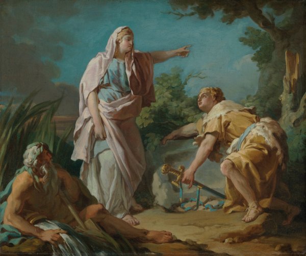 Aethra Showing her Son Theseus the Place Where his Father had Hidden his Arms  by Nicolas-Guy Brenet - Hand-Painted Oil Painting Reproduction