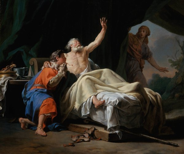Isaac Blessing Jacob  by Nicolas-Guy Brenet - Hand-Painted Oil Painting Reproduction