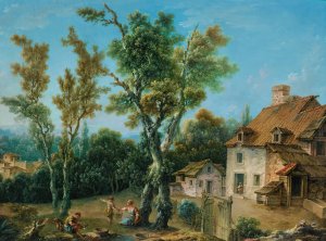 Animated Landscape With A Farm by Nicolas Jacques Julliard Oil Painting