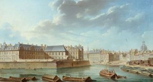 La Pointe orientale de l'ile Saint-Louis, avec l'hotel de Bretonvilliers et l'hotel Lambert Oil painting by Nicolas Jean-Baptiste Raguenet