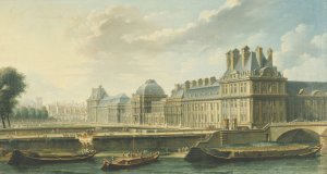Le Palais des Tuileries, vu du quai d'Orsay by Nicolas Jean-Baptiste Raguenet Oil Painting