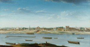Le Port Saint-Bernard, vu de l'Arsenal Oil painting by Nicolas Jean-Baptiste Raguenet