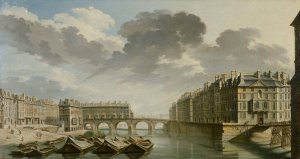 Le Quai des Ormes by Nicolas Jean-Baptiste Raguenet Oil Painting