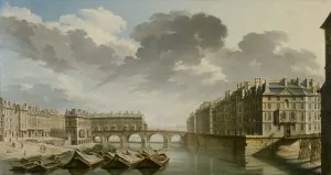 Le Quai des Ormes Oil painting by Nicolas Jean-Baptiste Raguenet