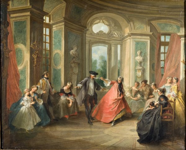 Main Product Photo of Blind Man's Buff Painting by Nicolas Lancret