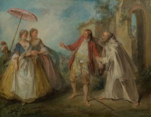 Brother Philippe's Geese by Nicolas Lancret Oil Painting