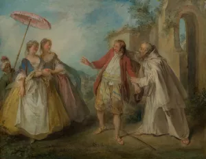 Brother Philippe's Geese Oil painting by Nicolas Lancret