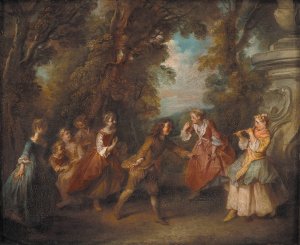 Children at Play in the Open by Nicolas Lancret Oil Painting