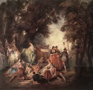 Company in the Park by Nicolas Lancret - Oil Painting Reproduction