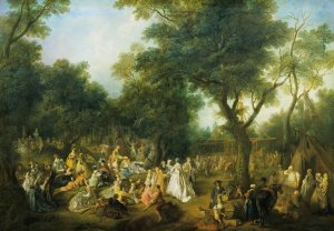 Fete in a Wood by Nicolas Lancret Oil Painting