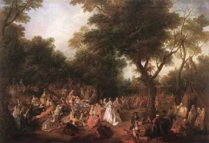 Fete in a Wood by Nicolas Lancret - Oil Painting Reproduction