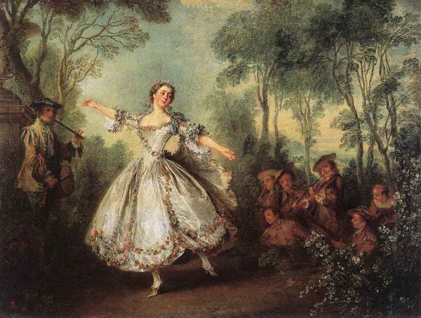 Main Product Photo of Mademoiselle de Camargo Dancing Painting by Nicolas Lancret