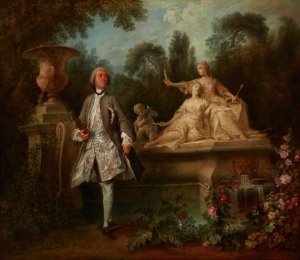 Portrait of the Actor Grandval by Nicolas Lancret Oil Painting