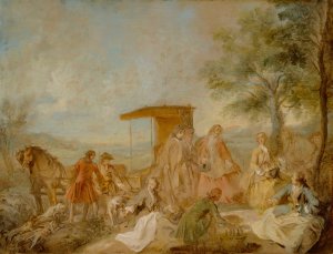 The Repast of the Hunting Party by Nicolas Lancret Oil Painting