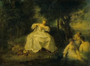 Women Bathing by Nicolas Lancret Oil Painting