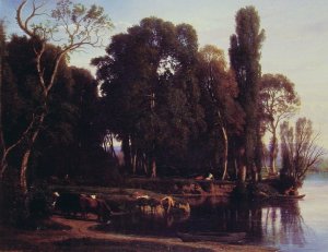 Pastoral Scene by Nicolas Louis Cabat Oil Painting