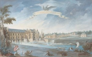 Veue Et perspective du Chateau de Chenonceaux by Nicolas Marie Ozanne Oil Painting
