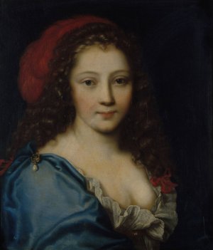 Portrait presume d'Armande Bejart by Nicolas Mignard Oil Painting