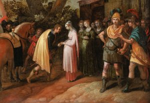 Scene of chevalry by Nicolas Moillon Oil Painting