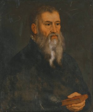 Portrait Of An Old Man, Head And Shoulders by Nicolas Neufchatel Oil Painting