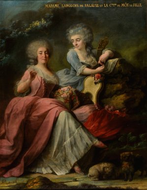 Madame Langlois de Falaise et sa fille, la comtesse de Moÿ de Sons by Nicolas Perseval Oil Painting