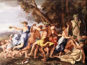 Bacchanal Before a Statue of Pan Oil painting by Nicolas Poussin