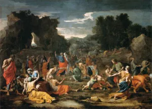Gathering of Manna painting by Nicolas Poussin