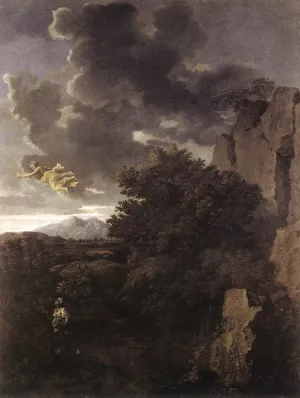Hagar and the Angel by Nicolas Poussin Oil Painting