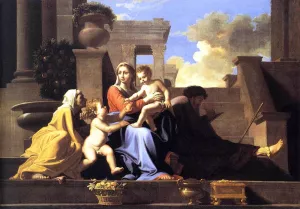 Holy Family on the Steps by Nicolas Poussin - Oil Painting Reproduction