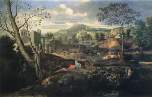 Ideal Landscape by Nicolas Poussin Oil Painting
