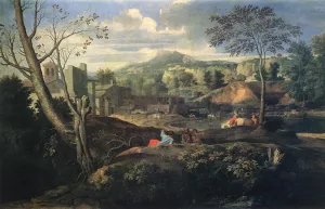 Ideal Landscape Oil painting by Nicolas Poussin