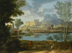 Landscape with a Calm by Nicolas Poussin Oil Painting