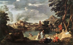 Landscape with Orpheus and Euridice by Nicolas Poussin Oil Painting