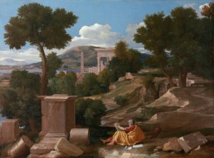 Landscape with Saint John on Patmos by Nicolas Poussin Oil Painting
