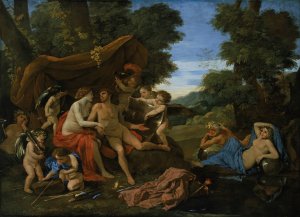 Mars and Venus by Nicolas Poussin Oil Painting