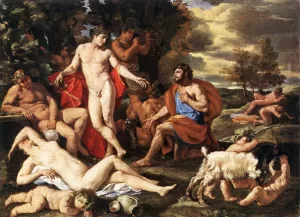 Midas and Bacchus painting by Nicolas Poussin