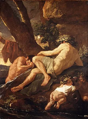 Midas Washing at the Source of the Pactolus by Nicolas Poussin - Oil Painting Reproduction