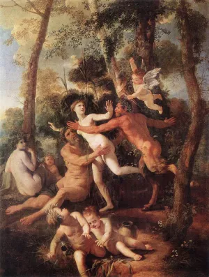 Pan and Syrinx painting by Nicolas Poussin
