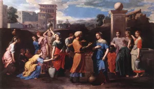 Rebecca at the Well by Nicolas Poussin - Oil Painting Reproduction