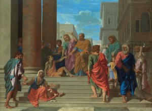 Saints Peter and John Healing the Lame Man by Nicolas Poussin Oil Painting