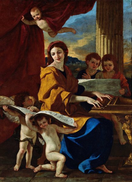 Main Product Photo of St. Cecilia  Painting by Nicolas Poussin
