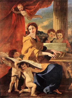 St Cecilia by Nicolas Poussin - Oil Painting Reproduction