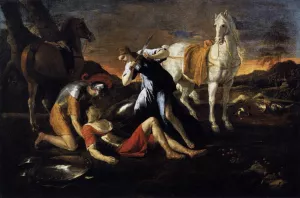 Tancred and Erminia painting by Nicolas Poussin