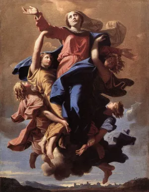 The Assumption of the Virgin by Nicolas Poussin - Oil Painting Reproduction